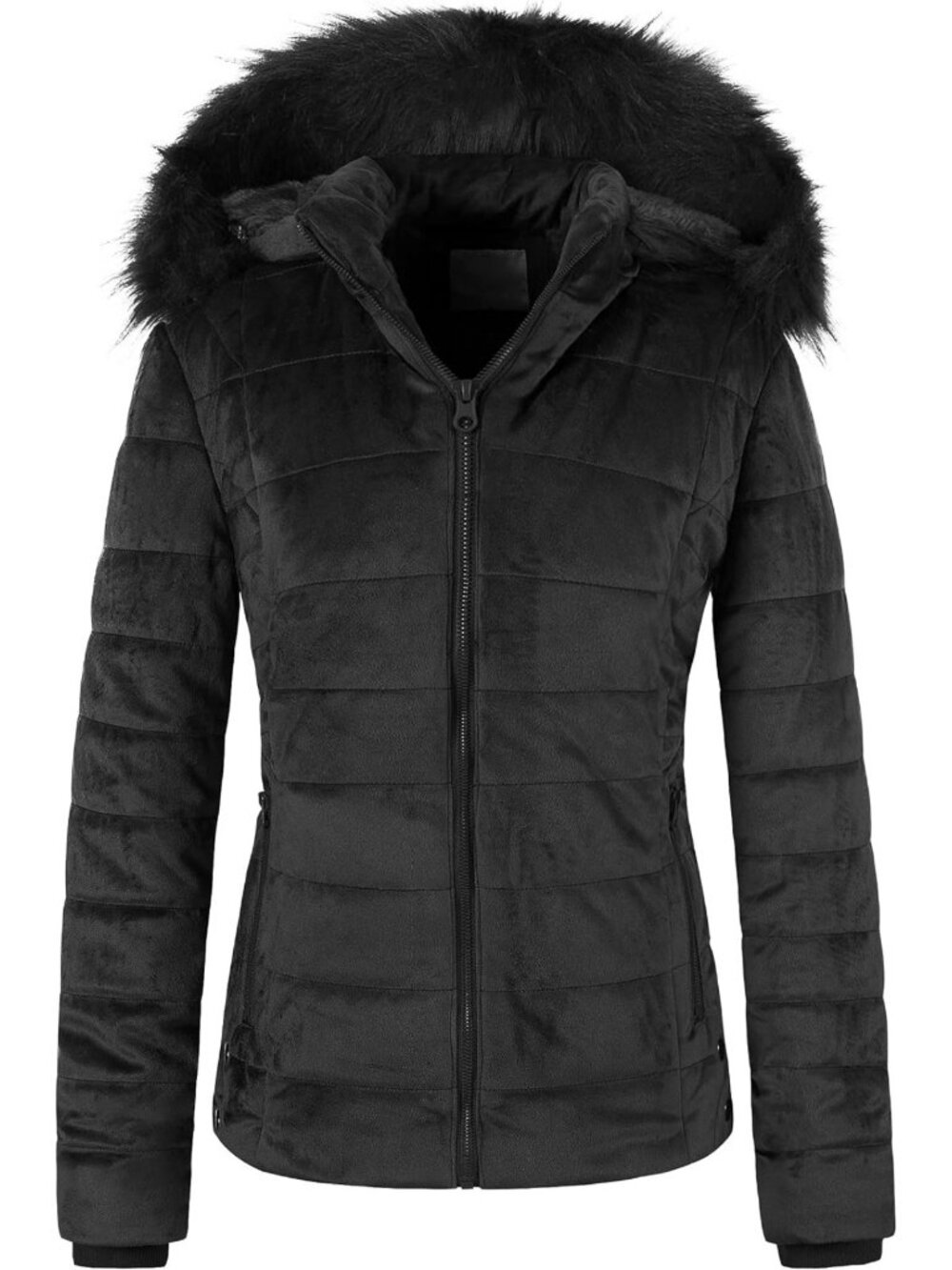 Cozy Women's Lightweight Winter Puffer Coat with Faux Fur Lining & Removable